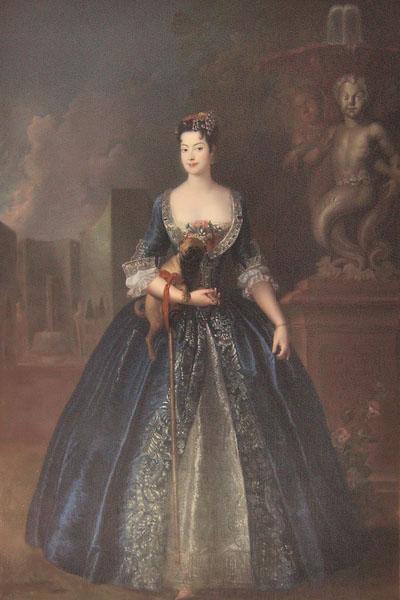 antoine pesne Portrait of Anna Orzelska with a pug. Germany oil painting art